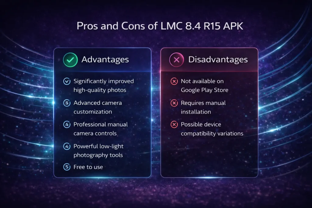 Download LMC 8.4 R15 APK for All Android Devices (2026 Guide) 3 Pros and Cons of LMC 8.4 R15 APK