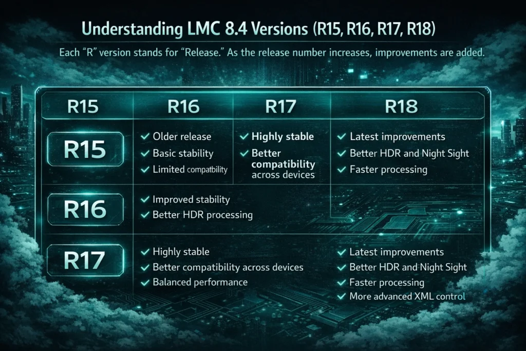 Which LMC 8.4 Version Is Best? (Complete 2026 Guide – R17 vs R18, Snapdragon vs MediaTek) 2 R15, R16, R17, R18